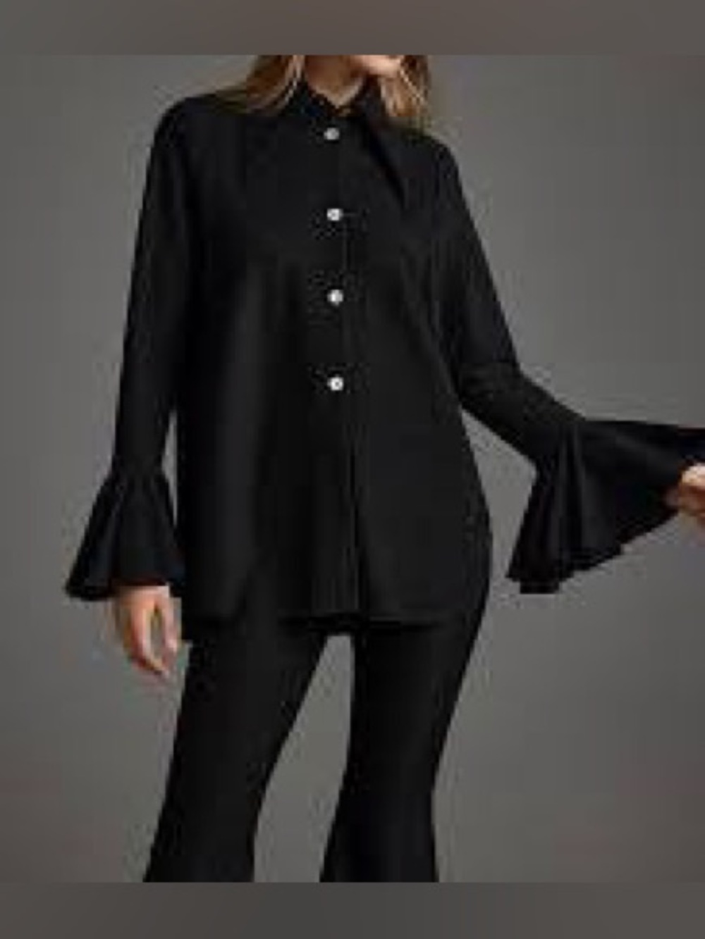 Anthropologie Sleeper Cosmos lurex lounge bell sleeve top size small - Picture 5 of 11